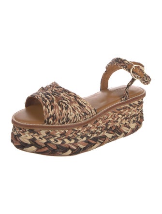 Robert Clergerie Raffia Animal Print Espadrilles