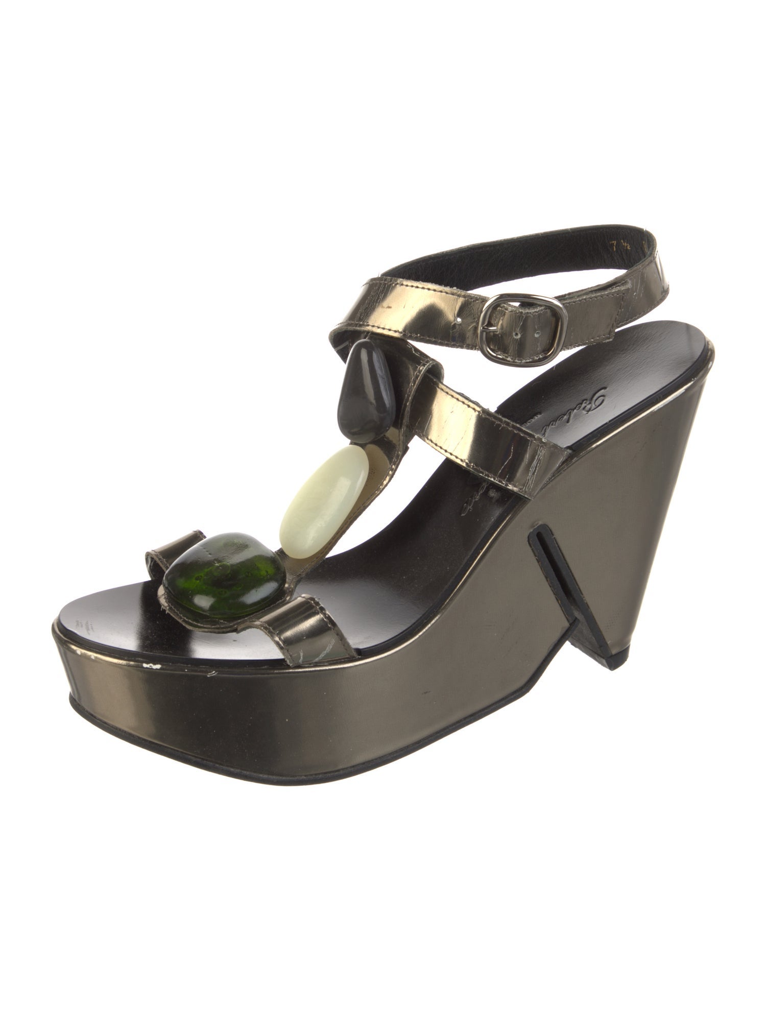 Robert Clergerie Leather T-Strap Sandals