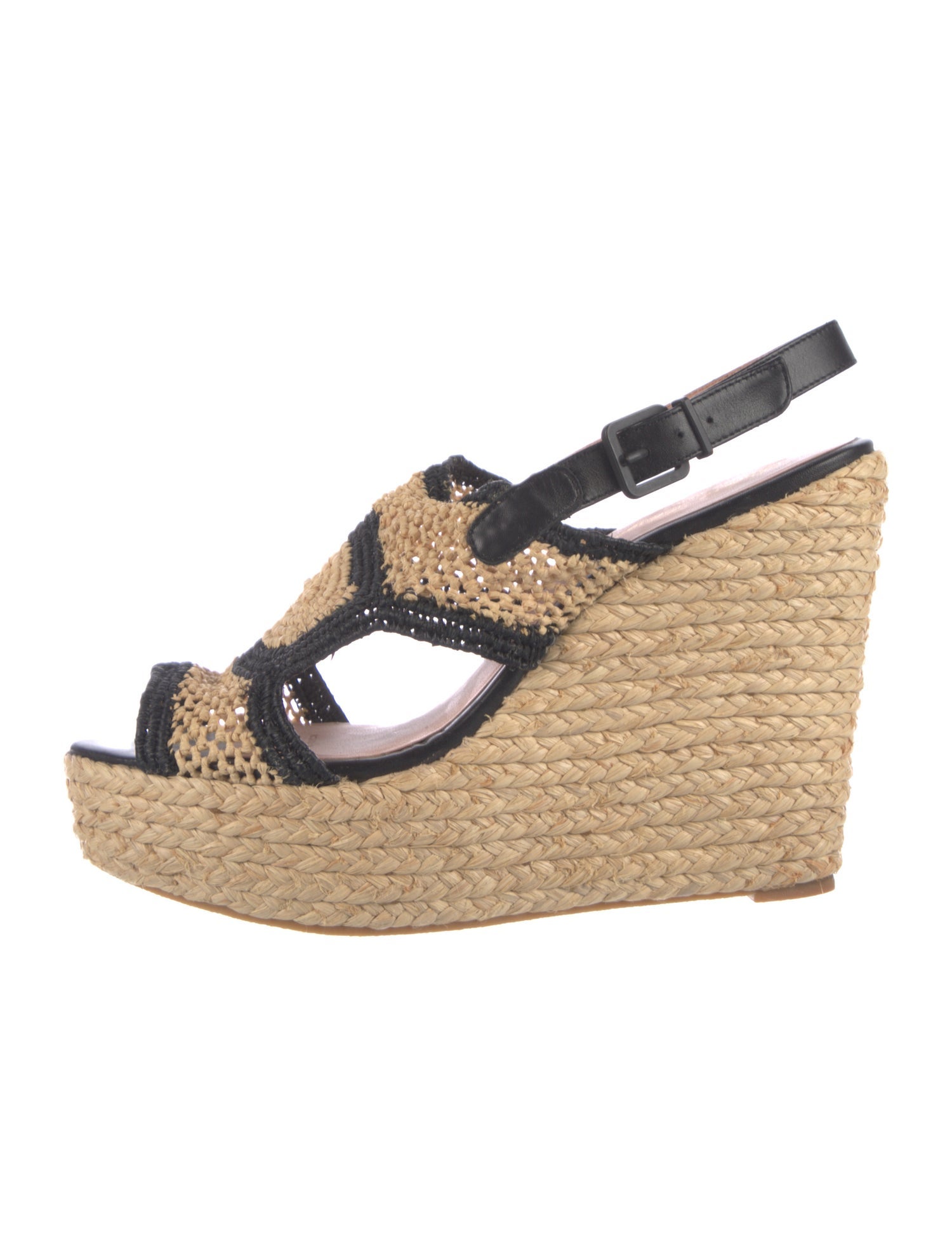Robert Clergerie Raffia Colorblock Pattern Espadrilles