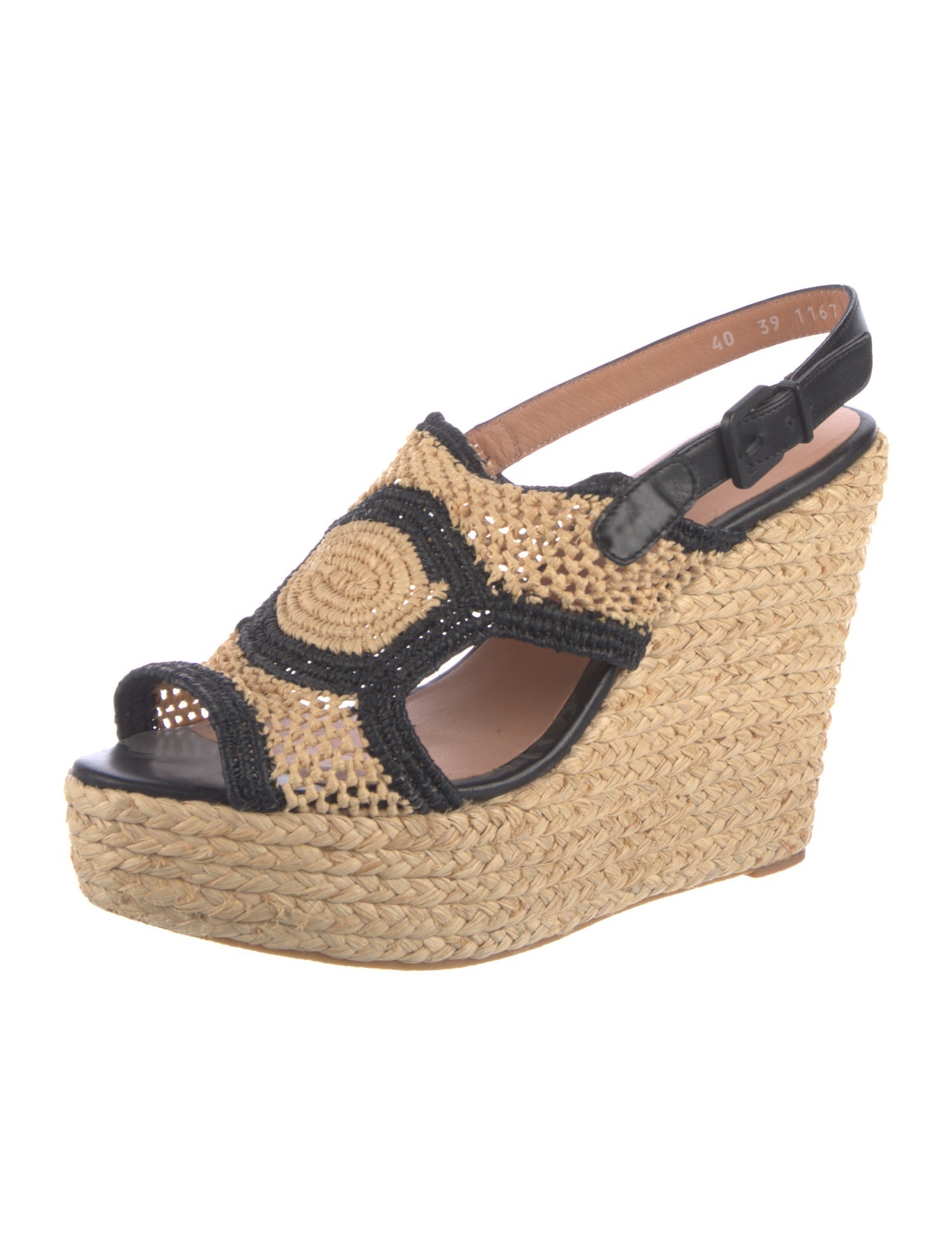 Robert Clergerie Raffia Colorblock Pattern Espadrilles