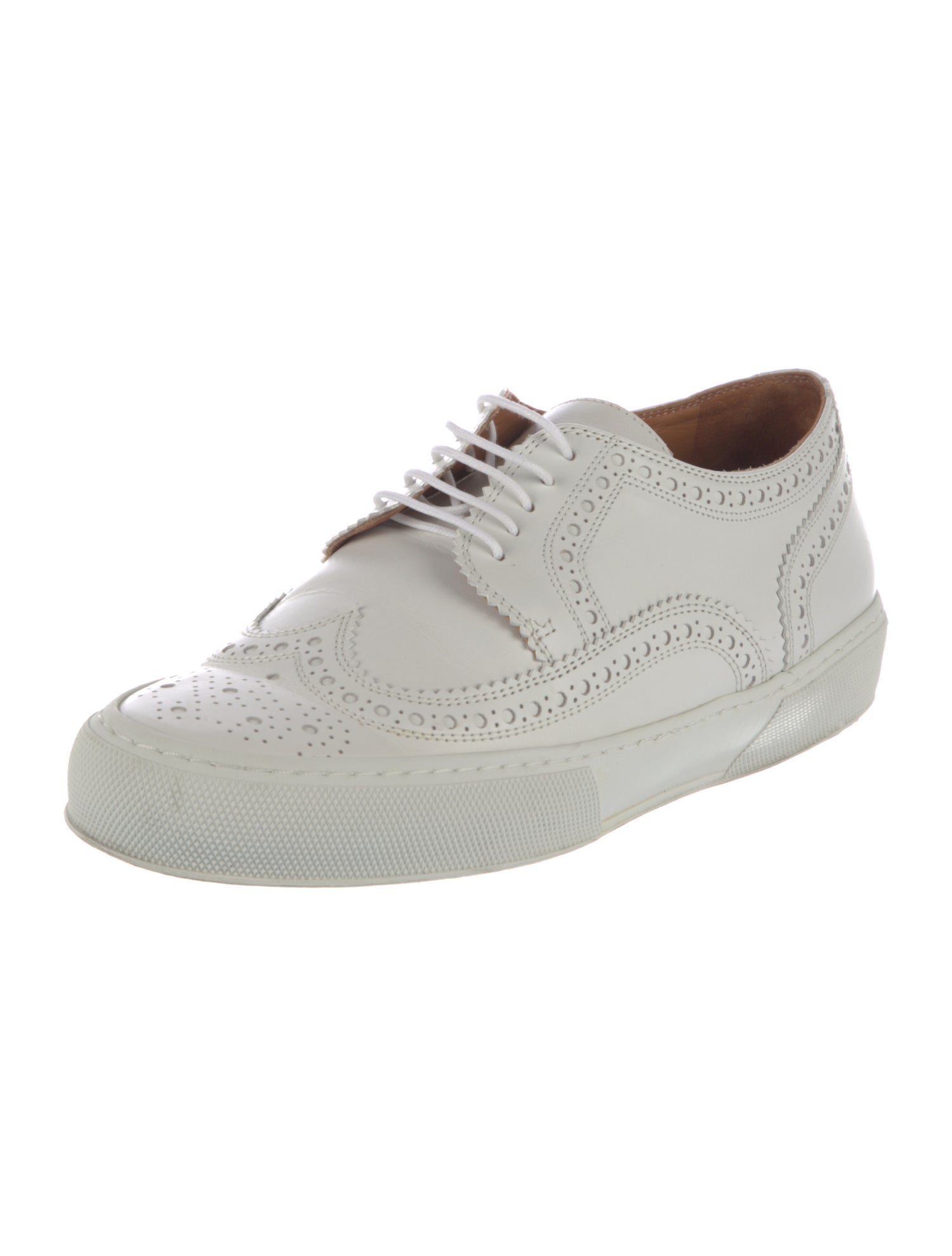 Robert Clergerie Leather Lasercut Accents Sneakers