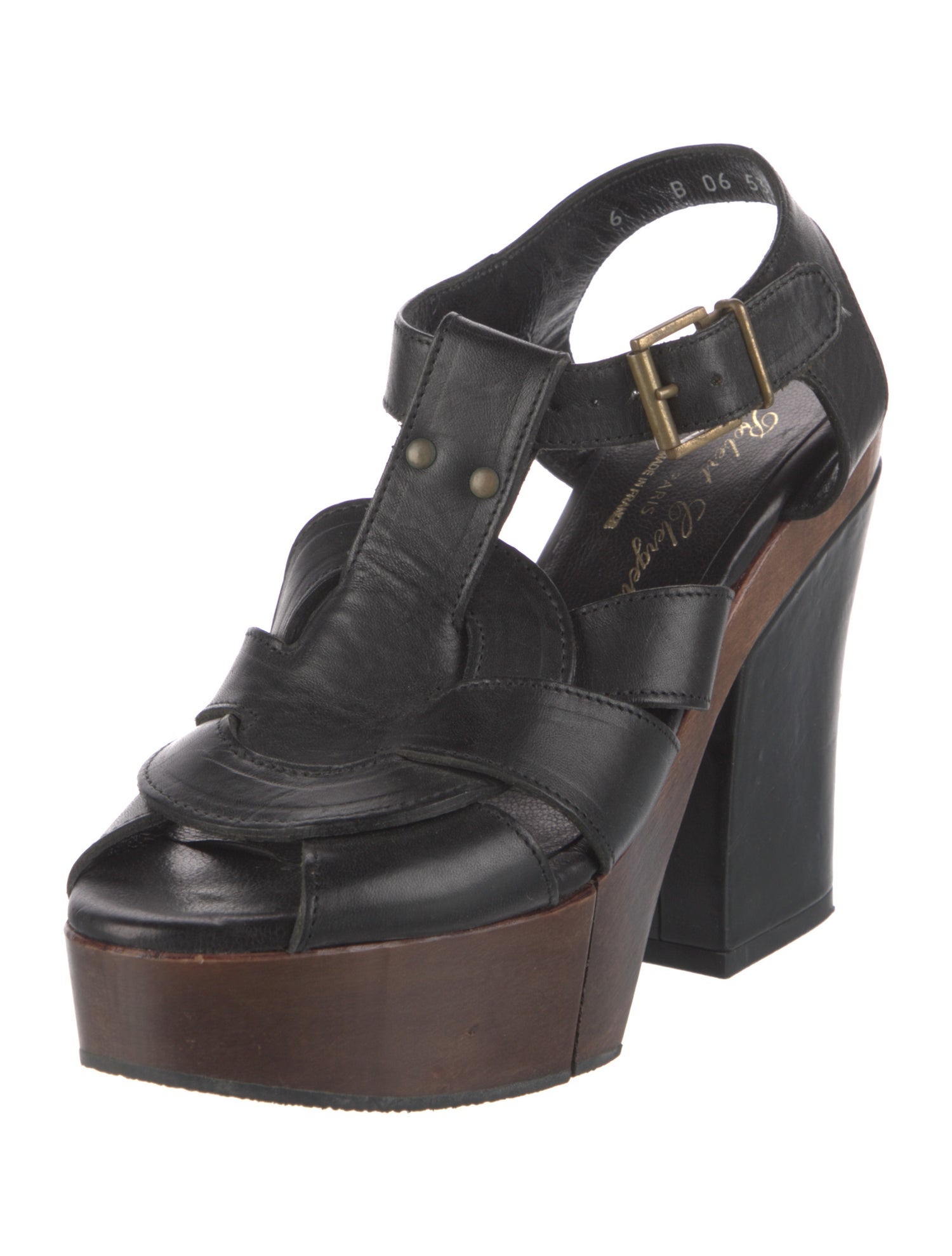 Robert Clergerie Leather T-Strap Sandals