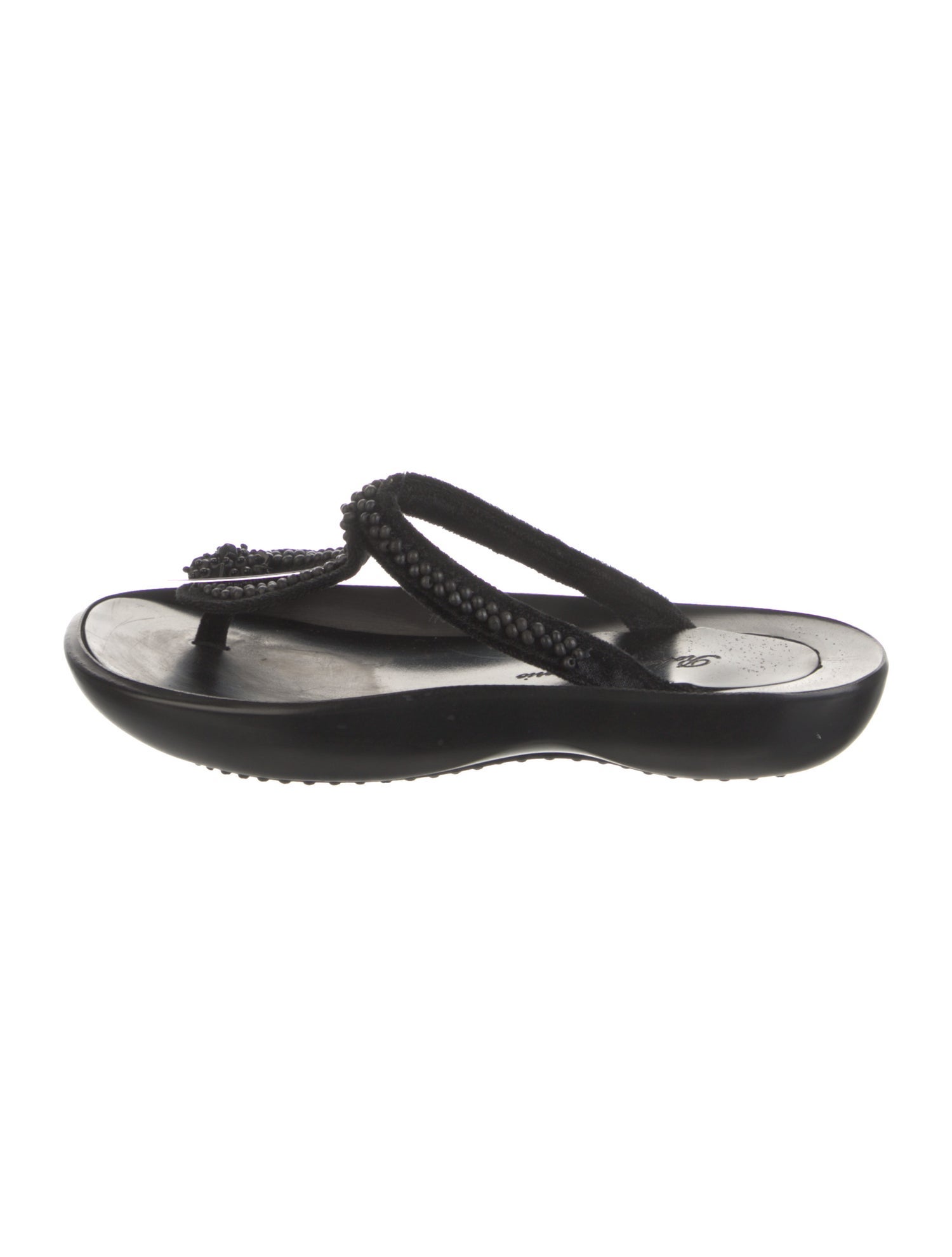 Robert Clergerie Rubber Beaded Accents Slides