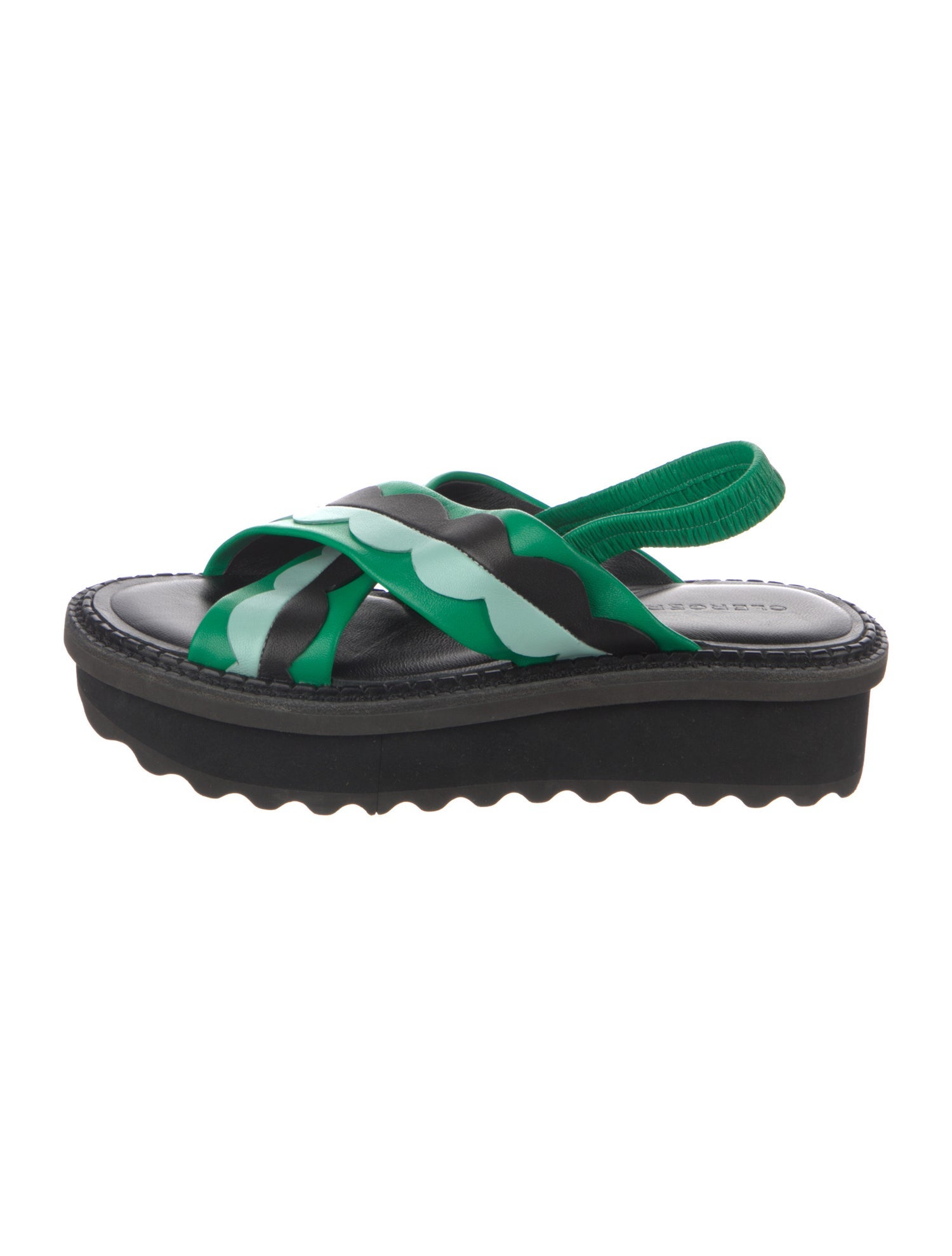 Robert Clergerie Leather Patterned Slingback Flats