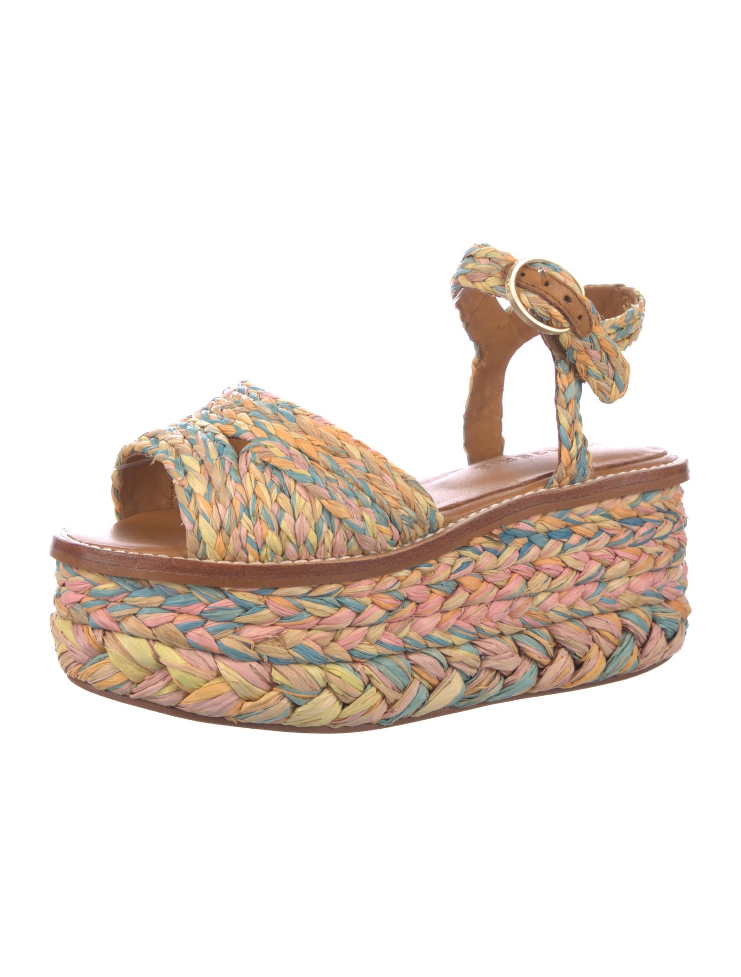 Robert Clergerie Raffia Tweed Pattern Espadrilles