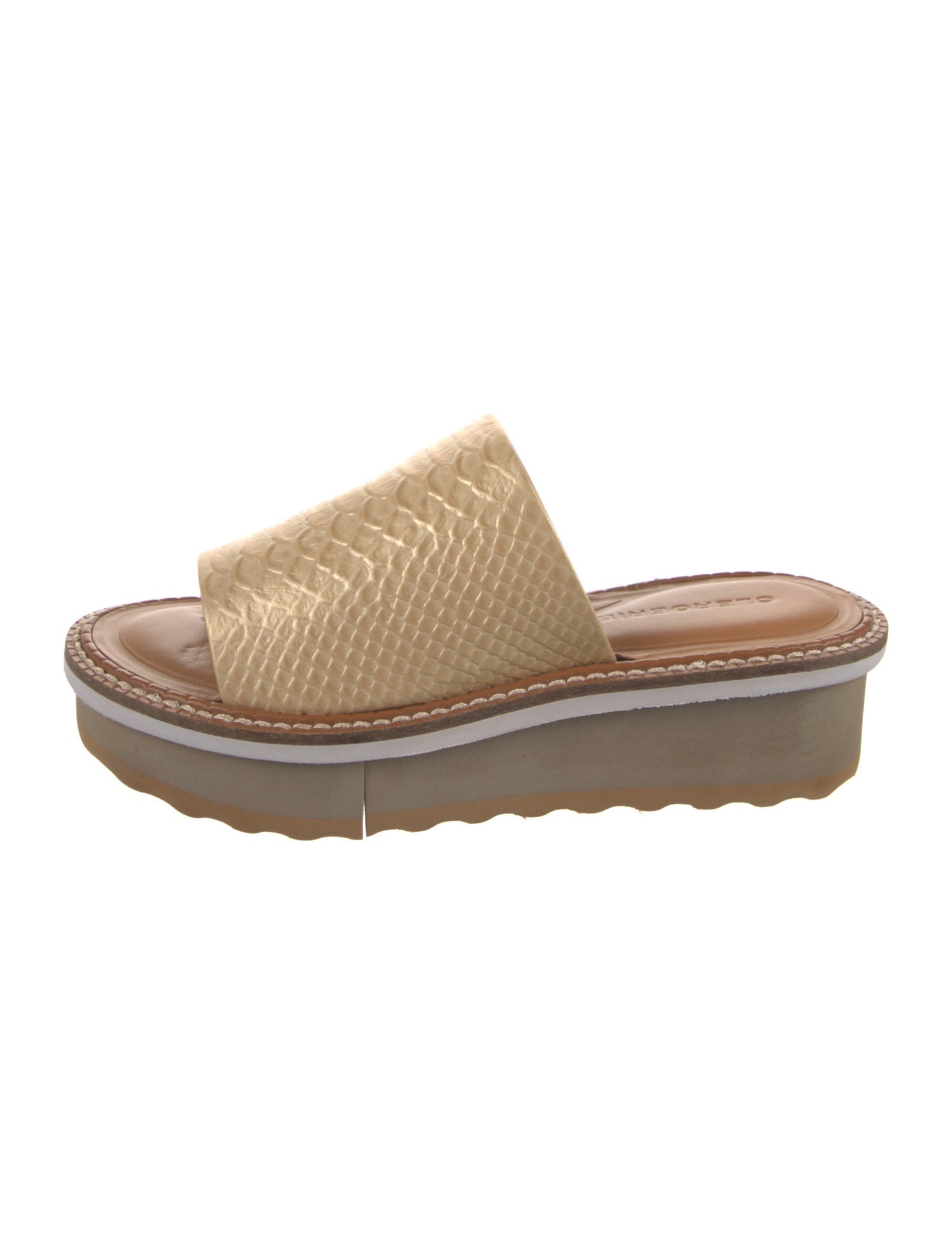 Robert Clergerie Leather Colorblock Pattern Slides w/ Tags