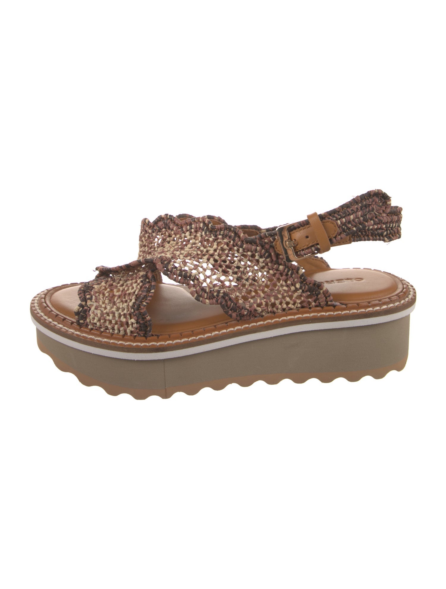 Robert Clergerie Raffia Patterned Slingback Sandals w/ Tags