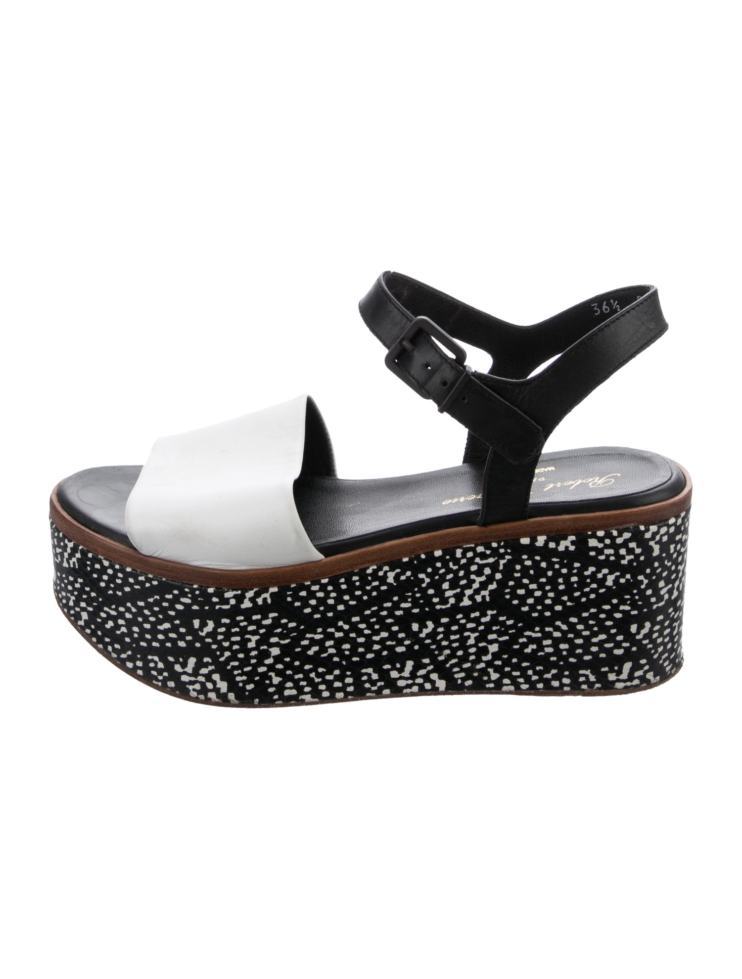 Robert Clergerie Leather Colorblock Pattern Sandals