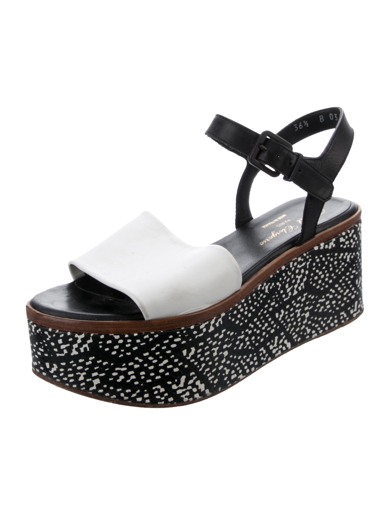 Robert Clergerie Leather Colorblock Pattern Sandals