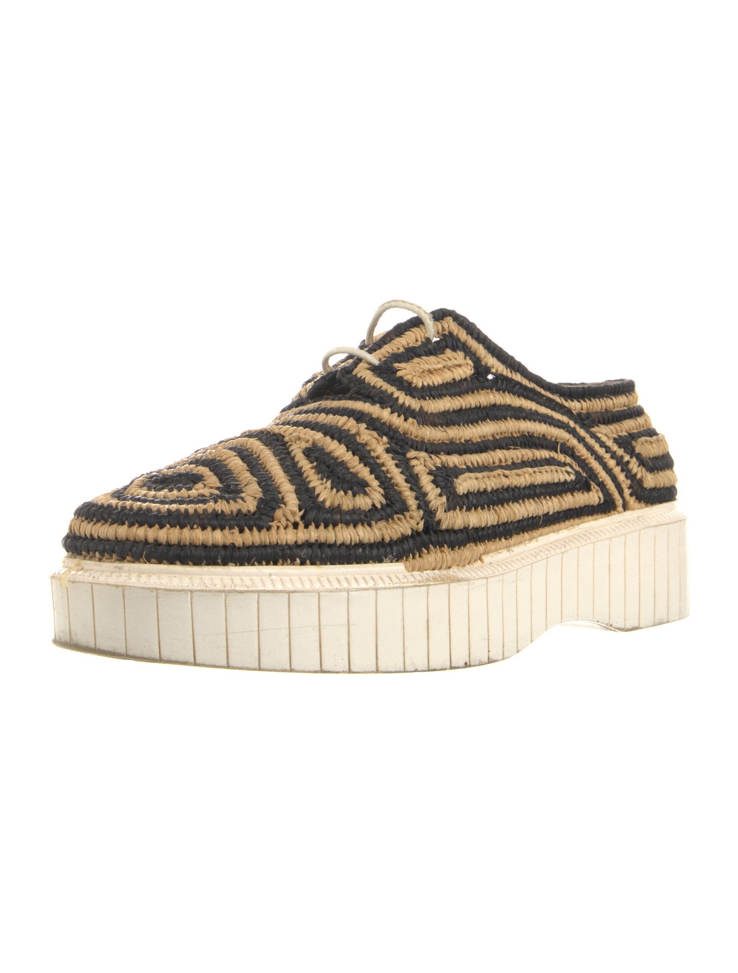 Robert Clergerie Raffia Printed Sneakers