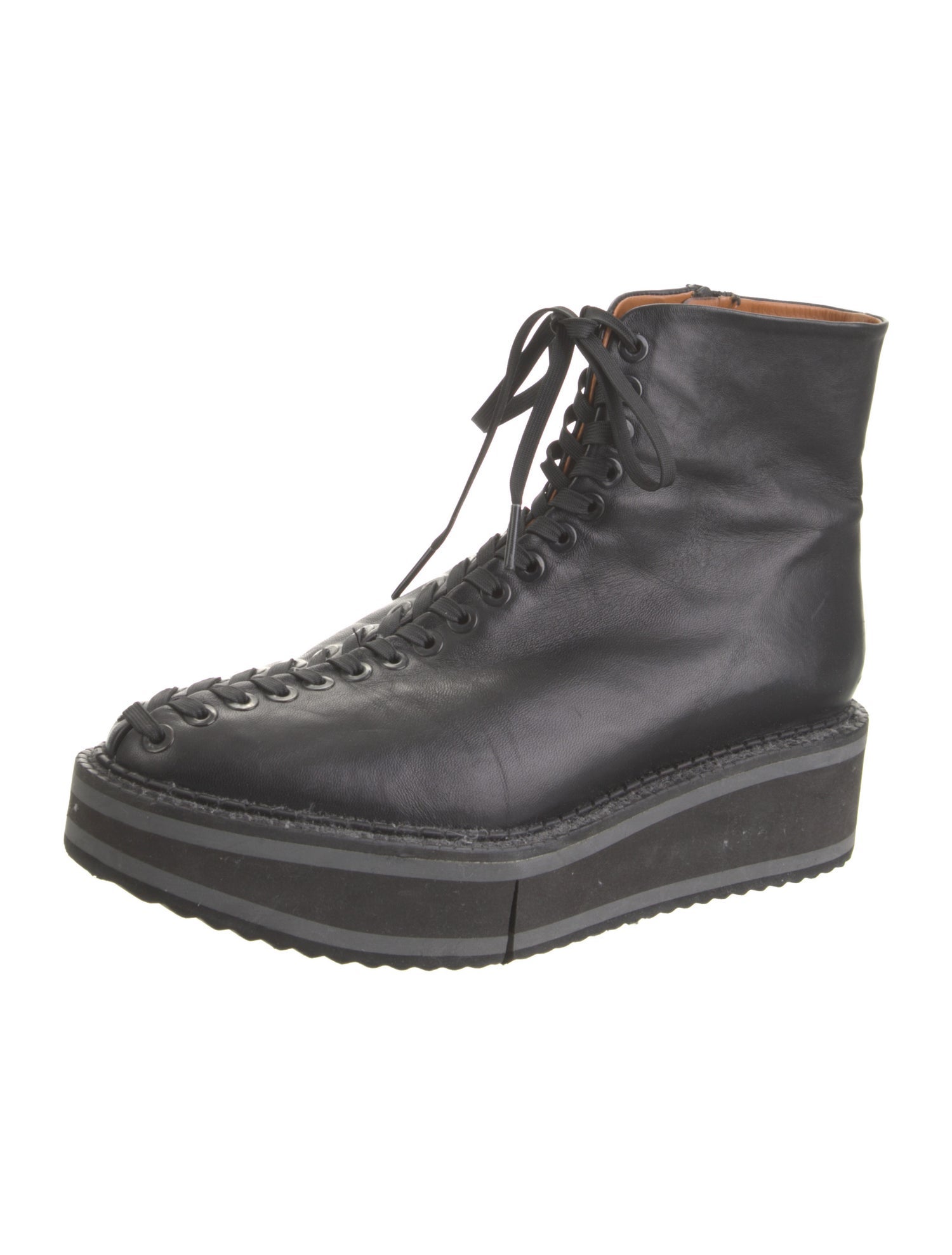 Robert Clergerie Leather Lace-Up Boots