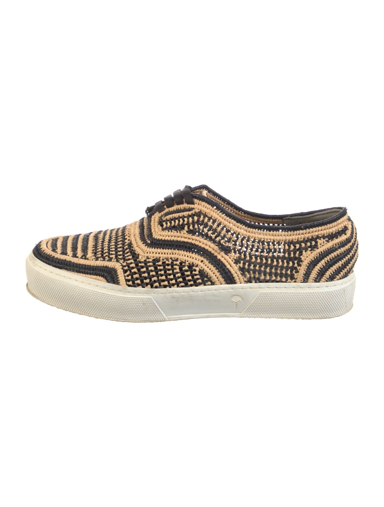 Robert Clergerie Raffia Striped Sneakers