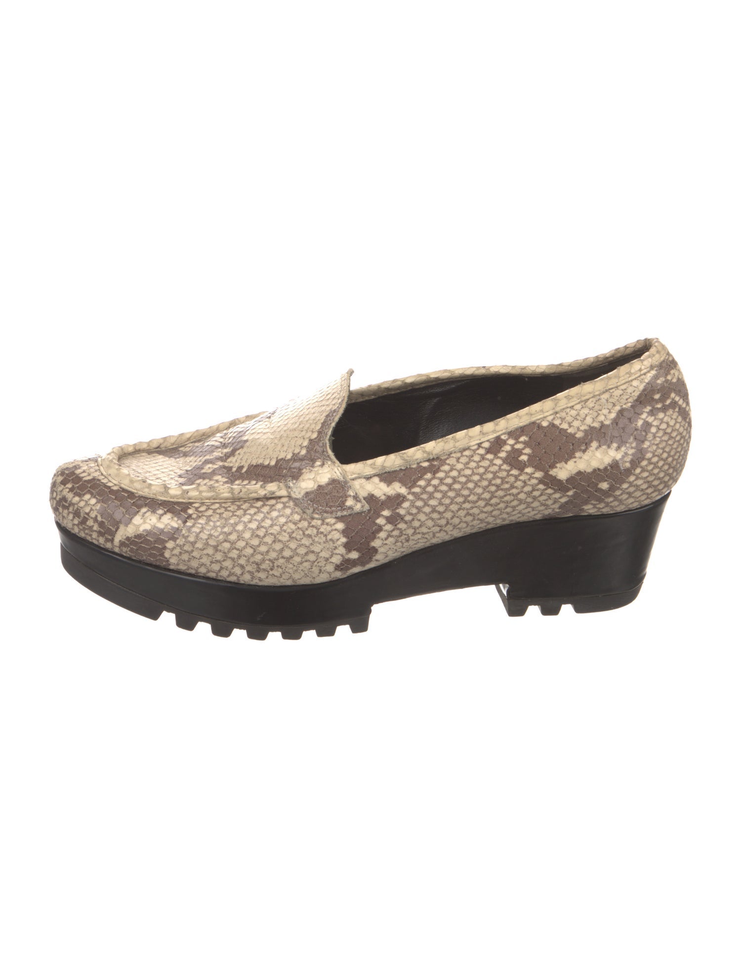 Robert Clergerie Embossed Leather Animal Print Loafers