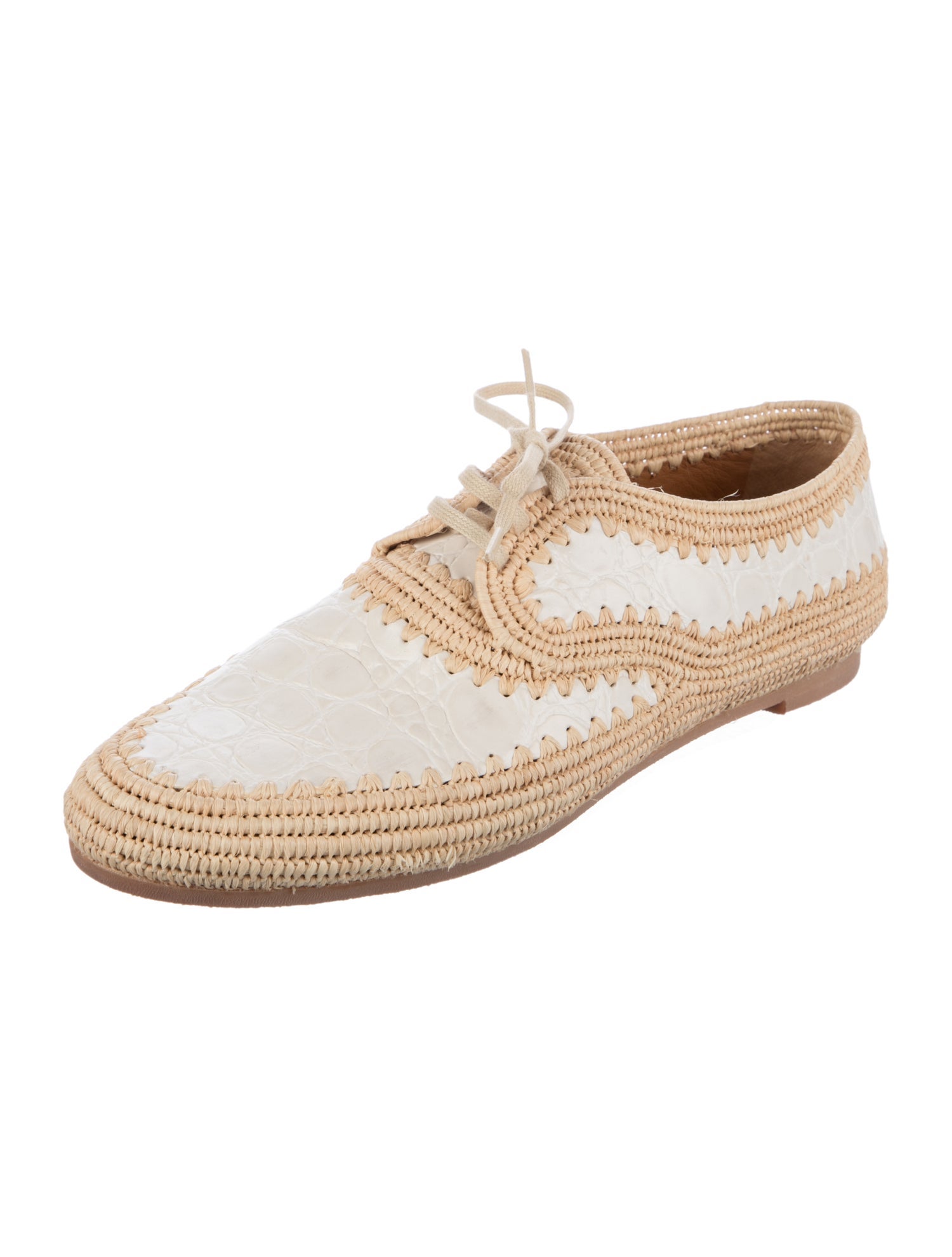 Robert Clergerie Straw Animal Print Oxfords