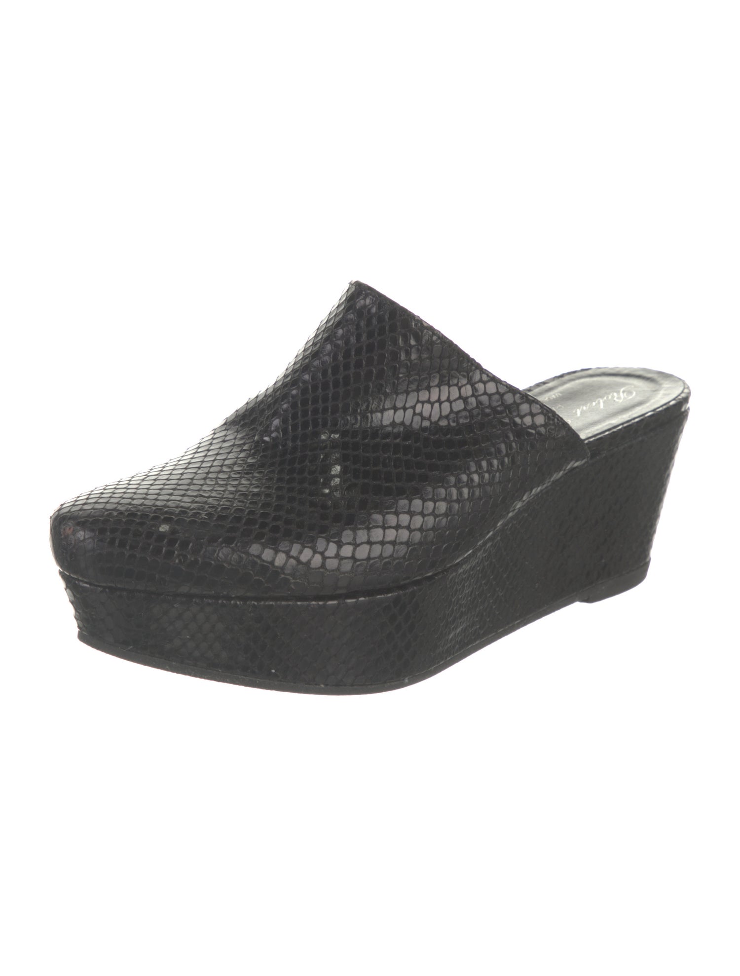 Robert Clergerie Embossed Leather Animal Print Mules