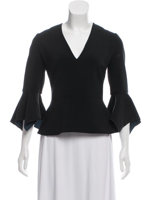 Roksanda Bell Sleeve Peplum Top Black