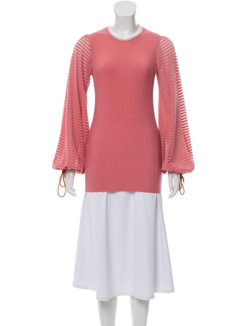 Roksanda Puff Sleeve Striped Top Pink