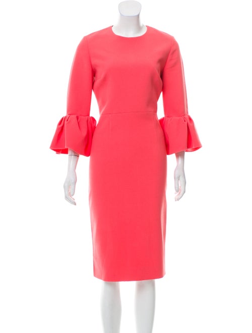 Roksanda Flared Sleeve Midi Dress Pink