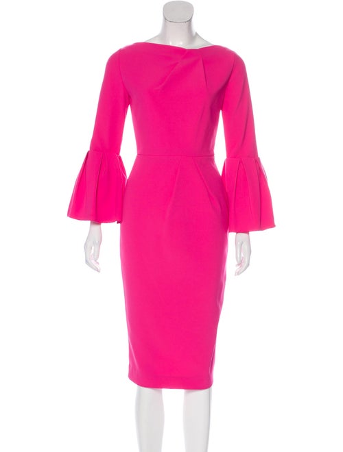 Roksanda Long Sleeve Midi Dress Fuchsia