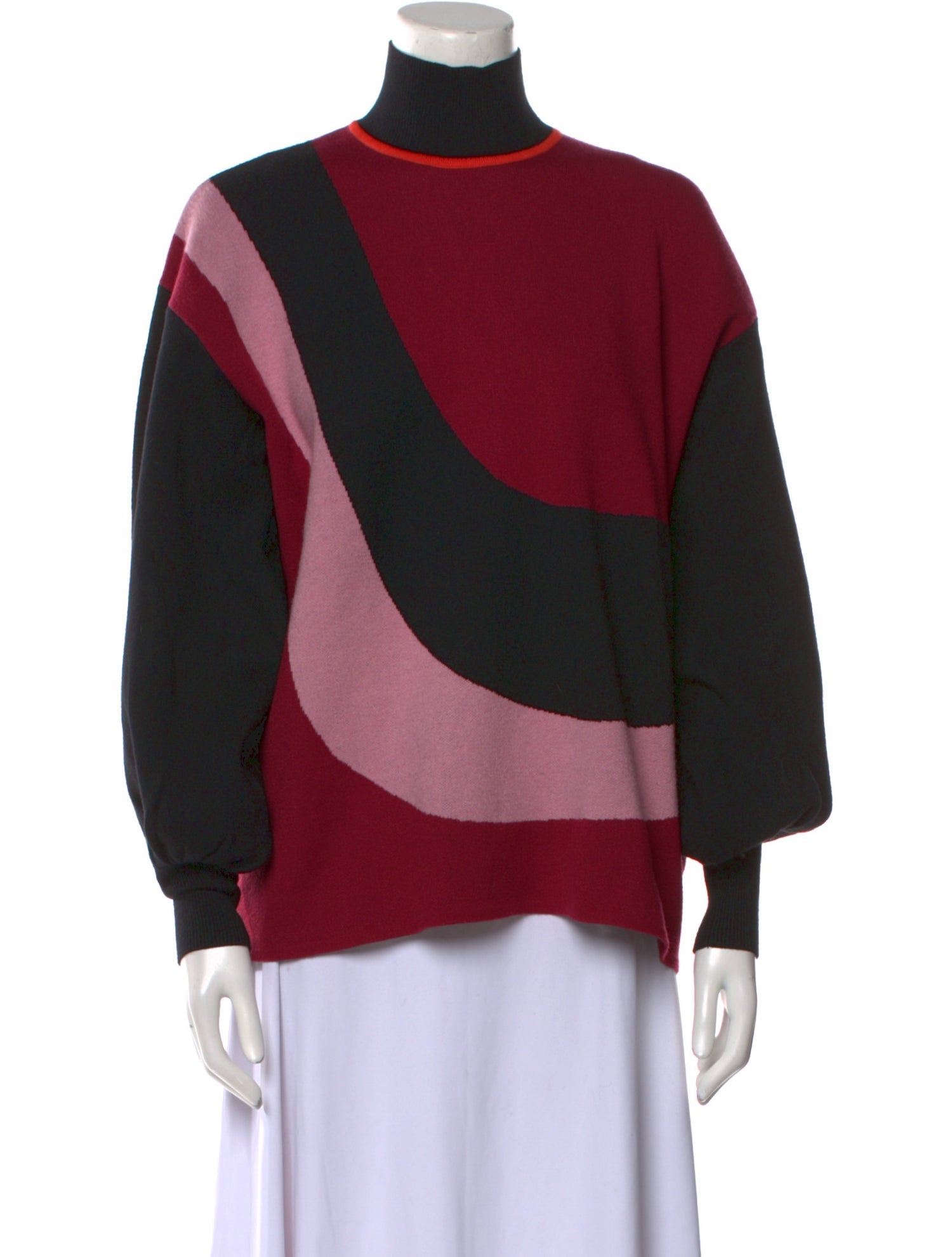 Roksanda Wool Colorblock Pattern Sweater