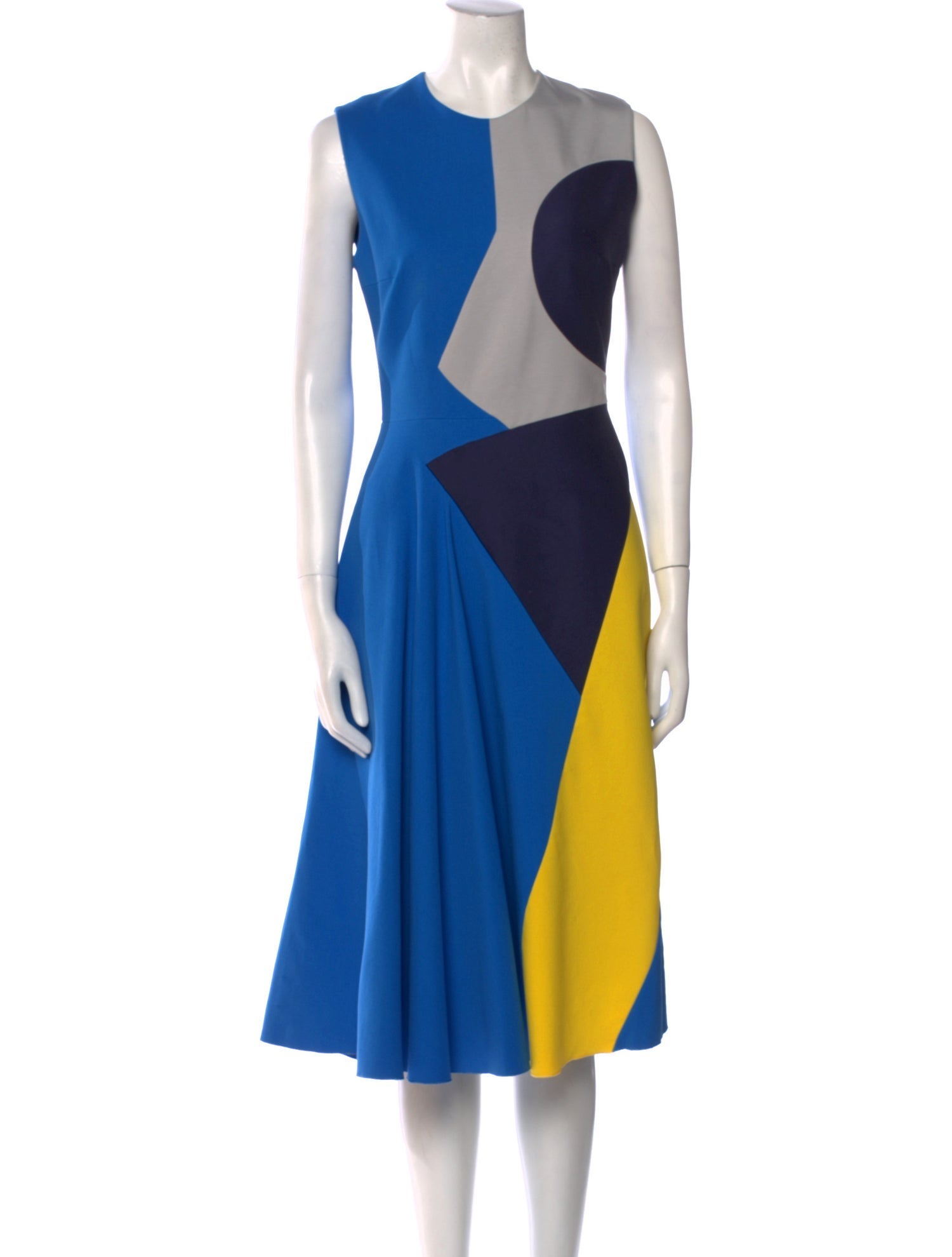 Roksanda Colorblock Pattern Midi Length Dress
