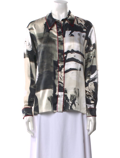 Roksanda Silk Printed Button-Up Top