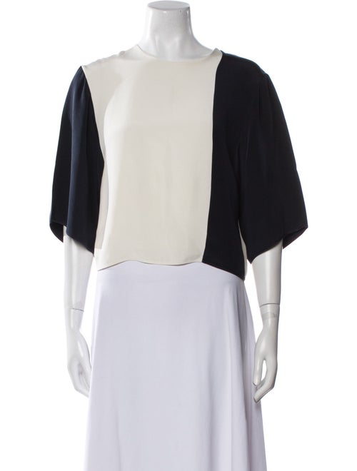 Roksanda Colorblock Pattern Scoop Neck Crop Top