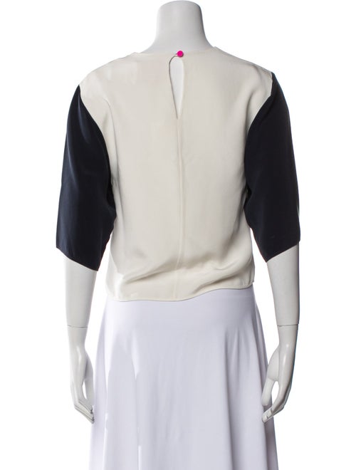 Roksanda Colorblock Pattern Scoop Neck Crop Top