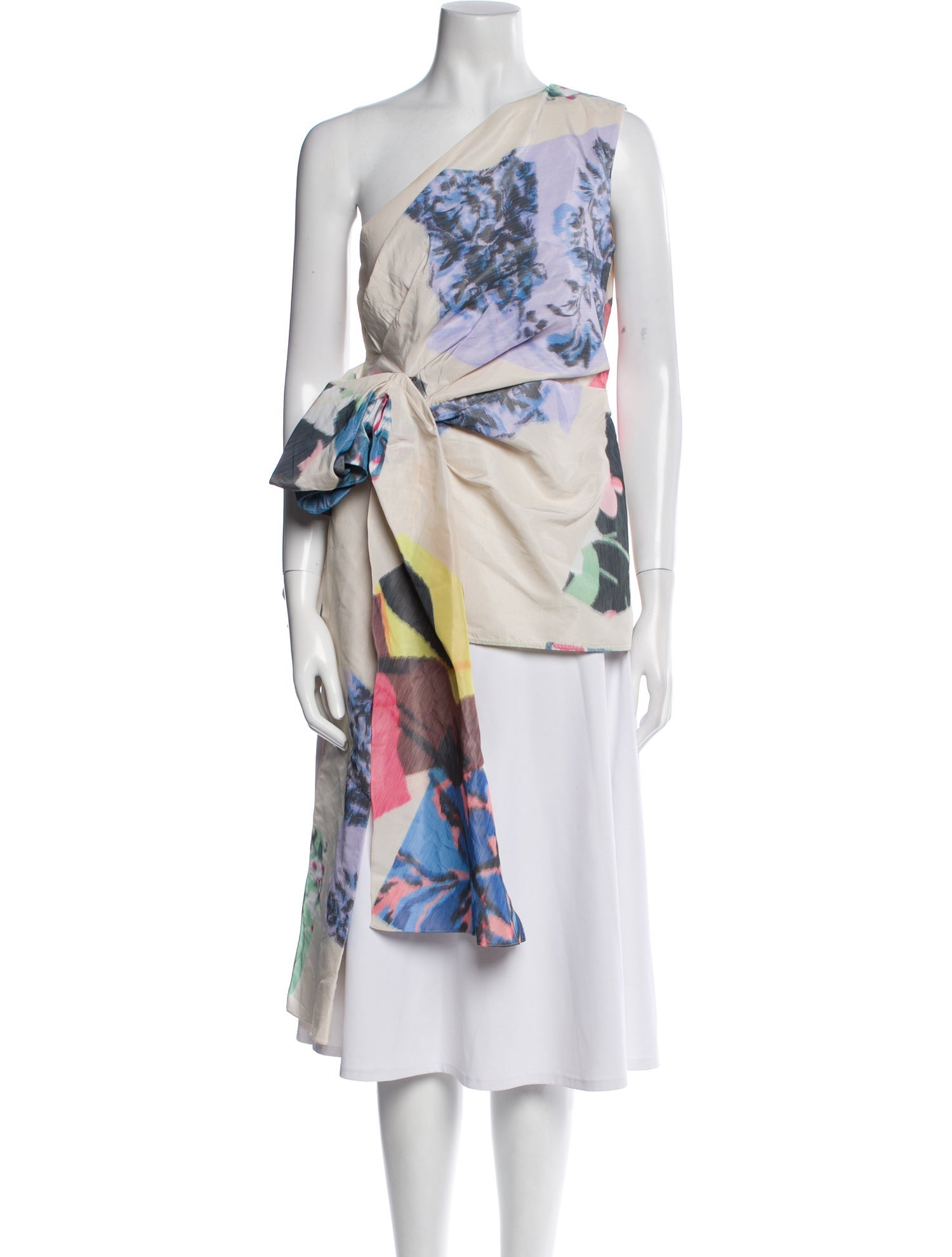 Roksanda Floral Print One-Shoulder Top