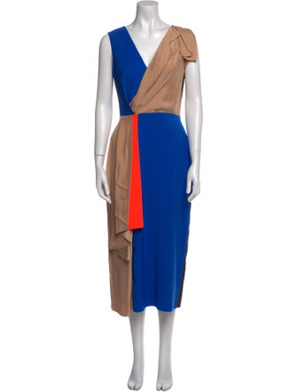 Roksanda Colorblock Pattern Midi Length Dress