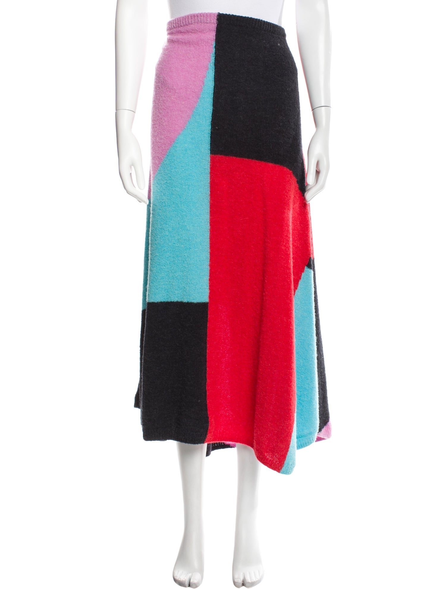 Roksanda Colorblock Pattern Midi Length Skirt