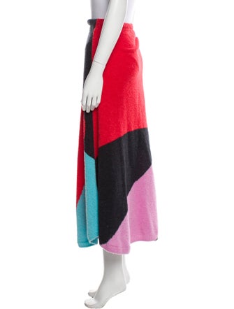 Roksanda Colorblock Pattern Midi Length Skirt