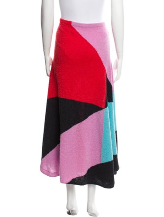 Roksanda Colorblock Pattern Midi Length Skirt