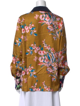 Roksanda Silk Floral Print Button-Up Top