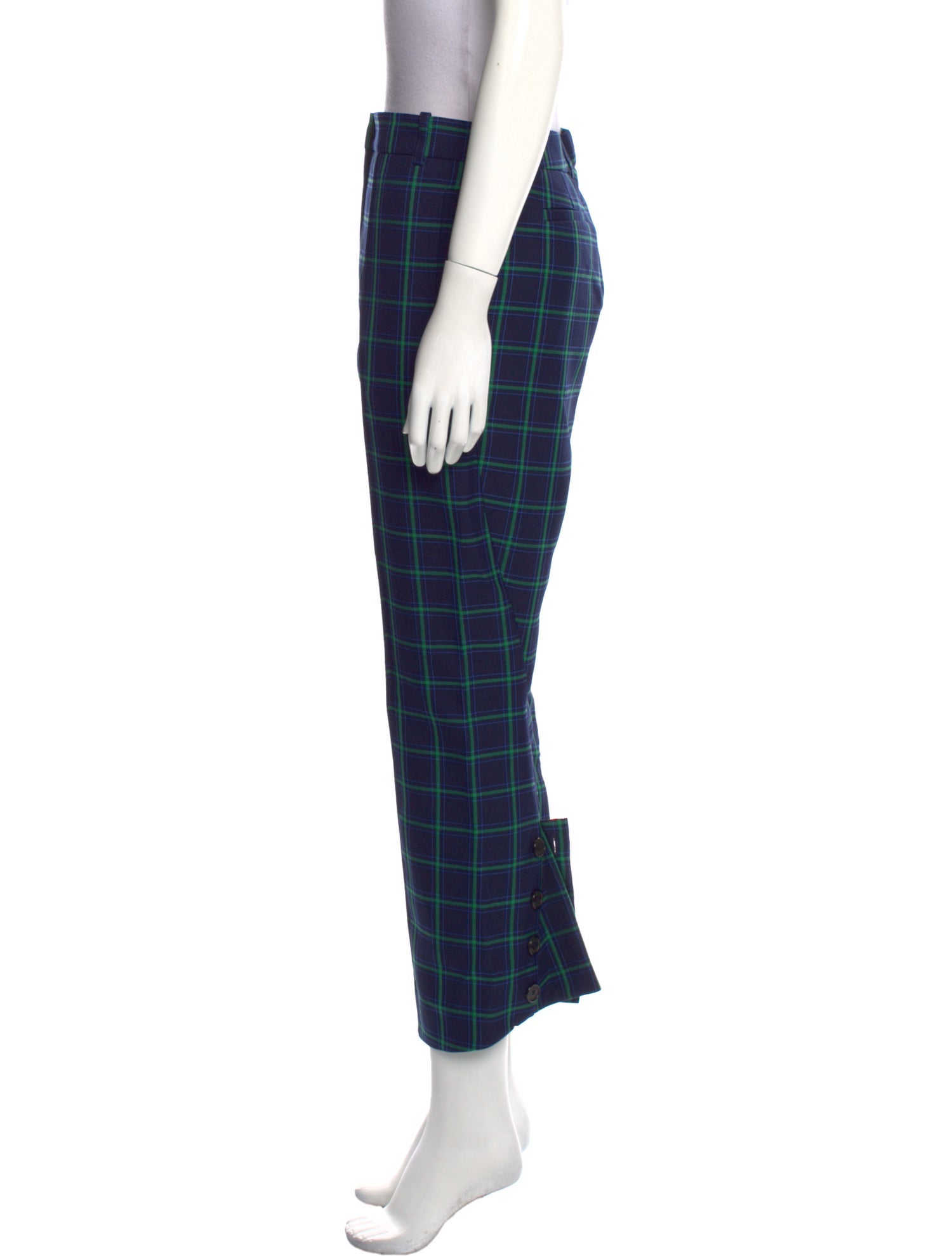 Rokh Plaid Print Straight Leg Pants w/ Tags