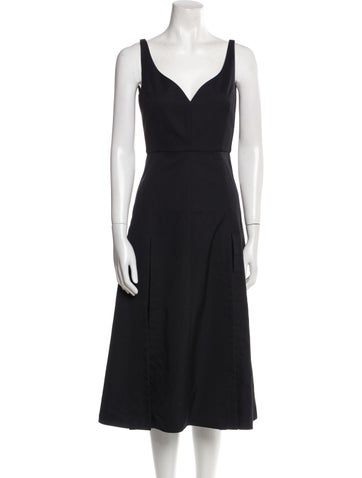 Rokh Dresses Plunge Neckline Midi Length Dress S