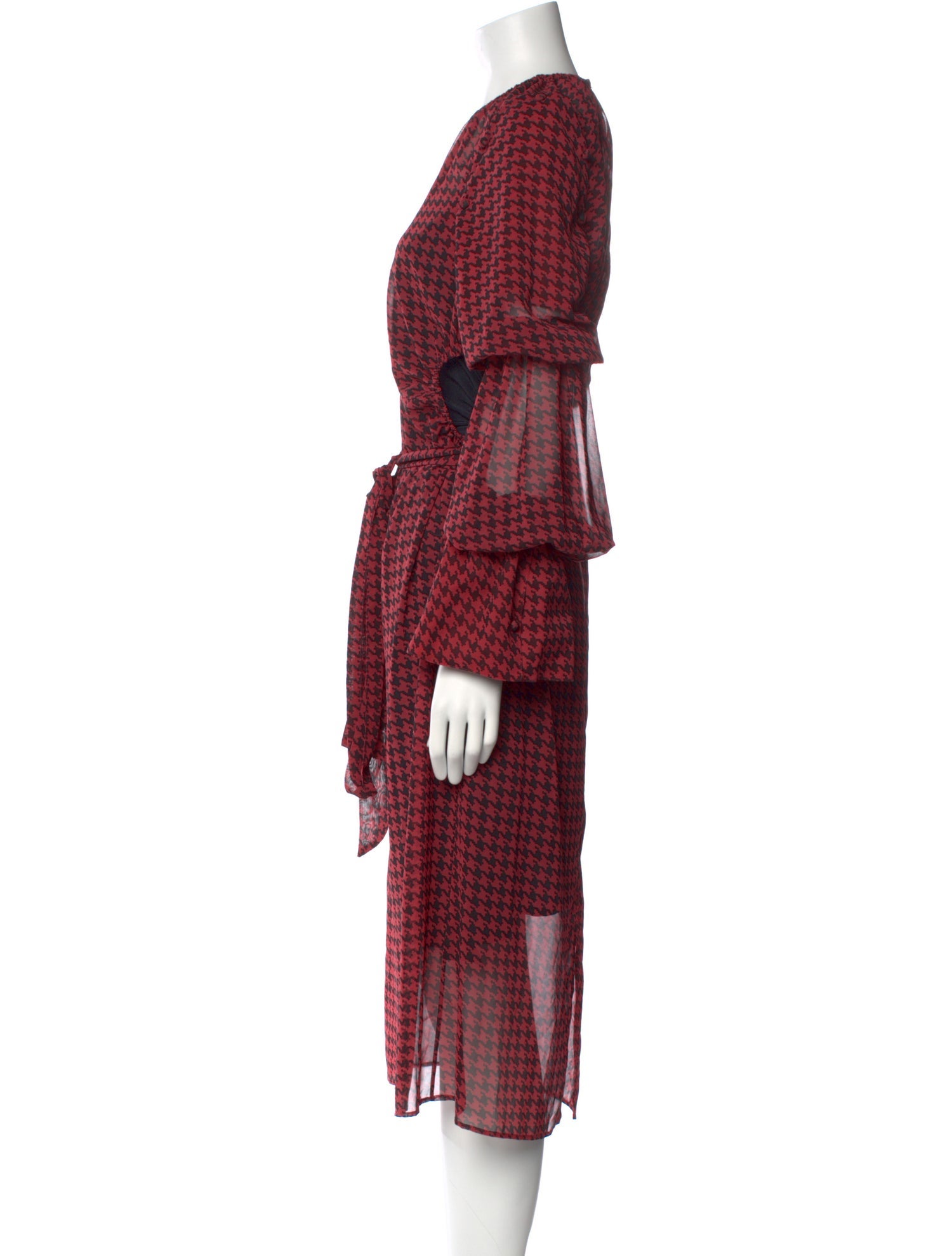 Rokh Plaid Print Midi Length Dress