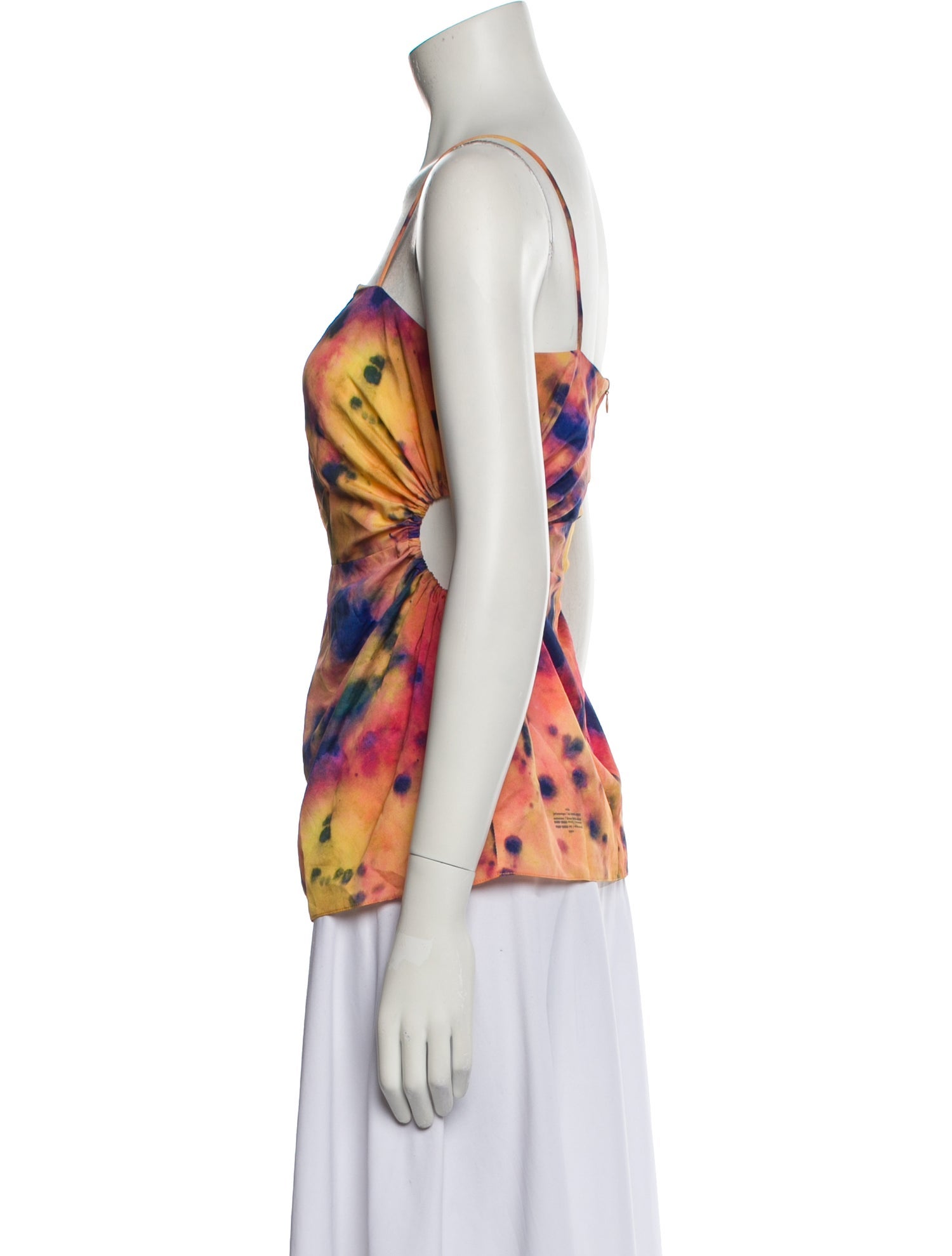 Rokh Tie-Dye Print Square Neckline Top