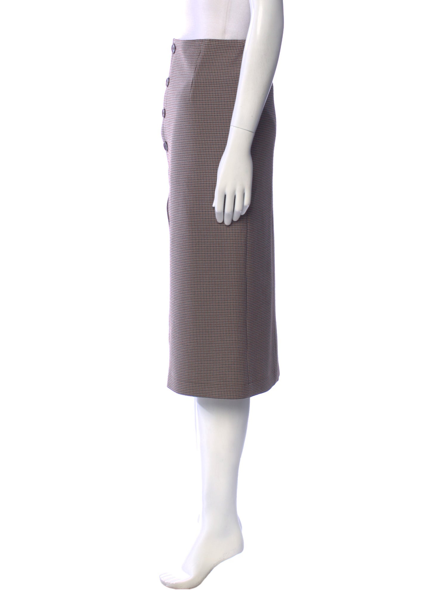 Rokh Plaid Print Midi Length Skirt