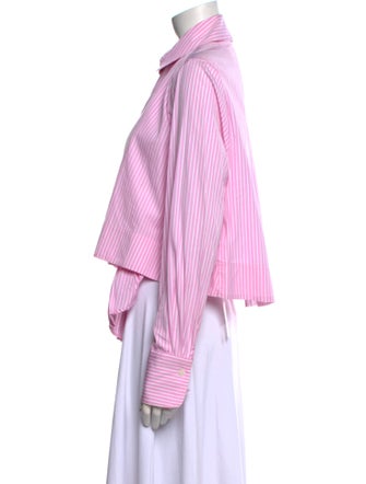 Rokh Striped Long Sleeve Button-Up Top