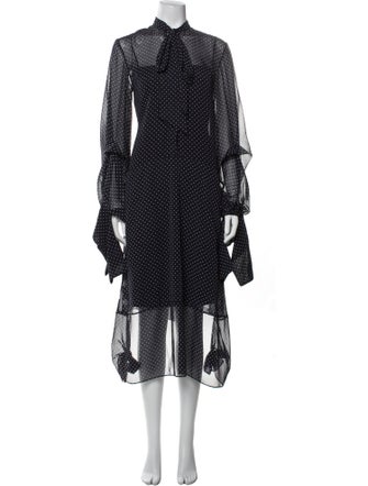 Rokh Polka Dot Print Mock Neck Tunic