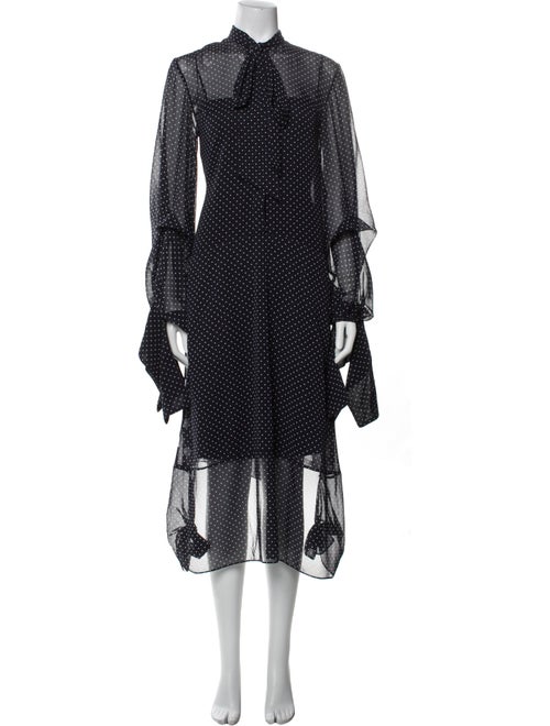 Rokh Polka Dot Print Mock Neck Tunic