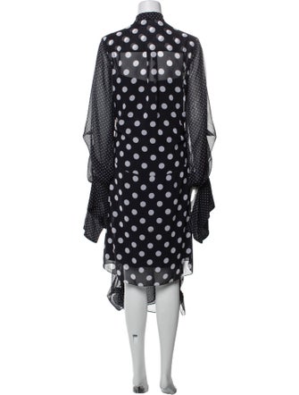 Rokh Polka Dot Print Mock Neck Tunic
