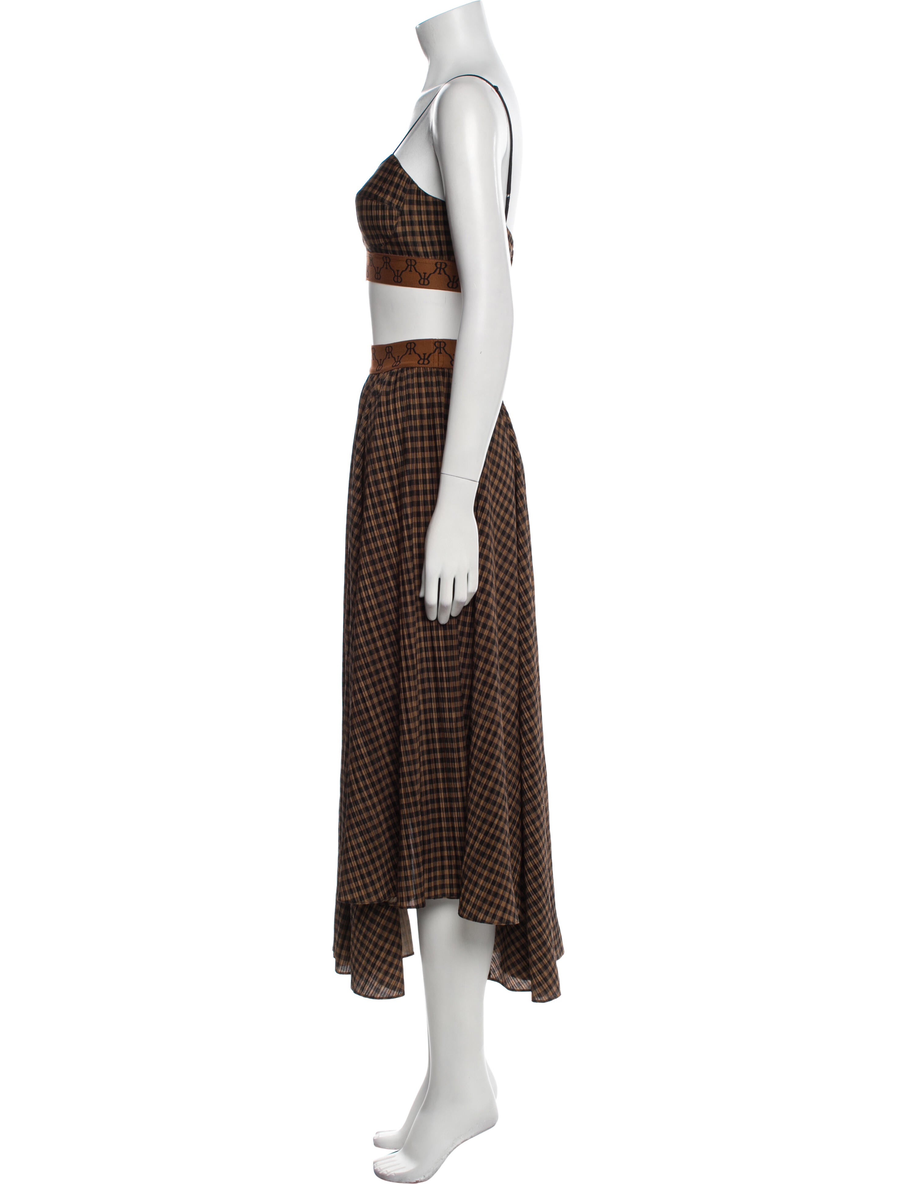 Rokh Plaid Print Skirt Set