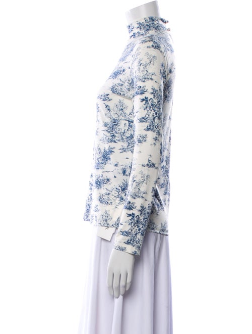 Rokh Floral Print Mock Neck Blouse