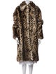Rokh Faux Fur Animal Print Faux Fur Coat