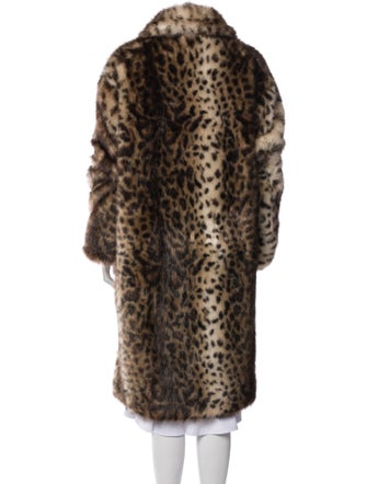 Rokh Faux Fur Animal Print Faux Fur Coat