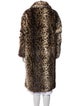Rokh Faux Fur Animal Print Faux Fur Coat
