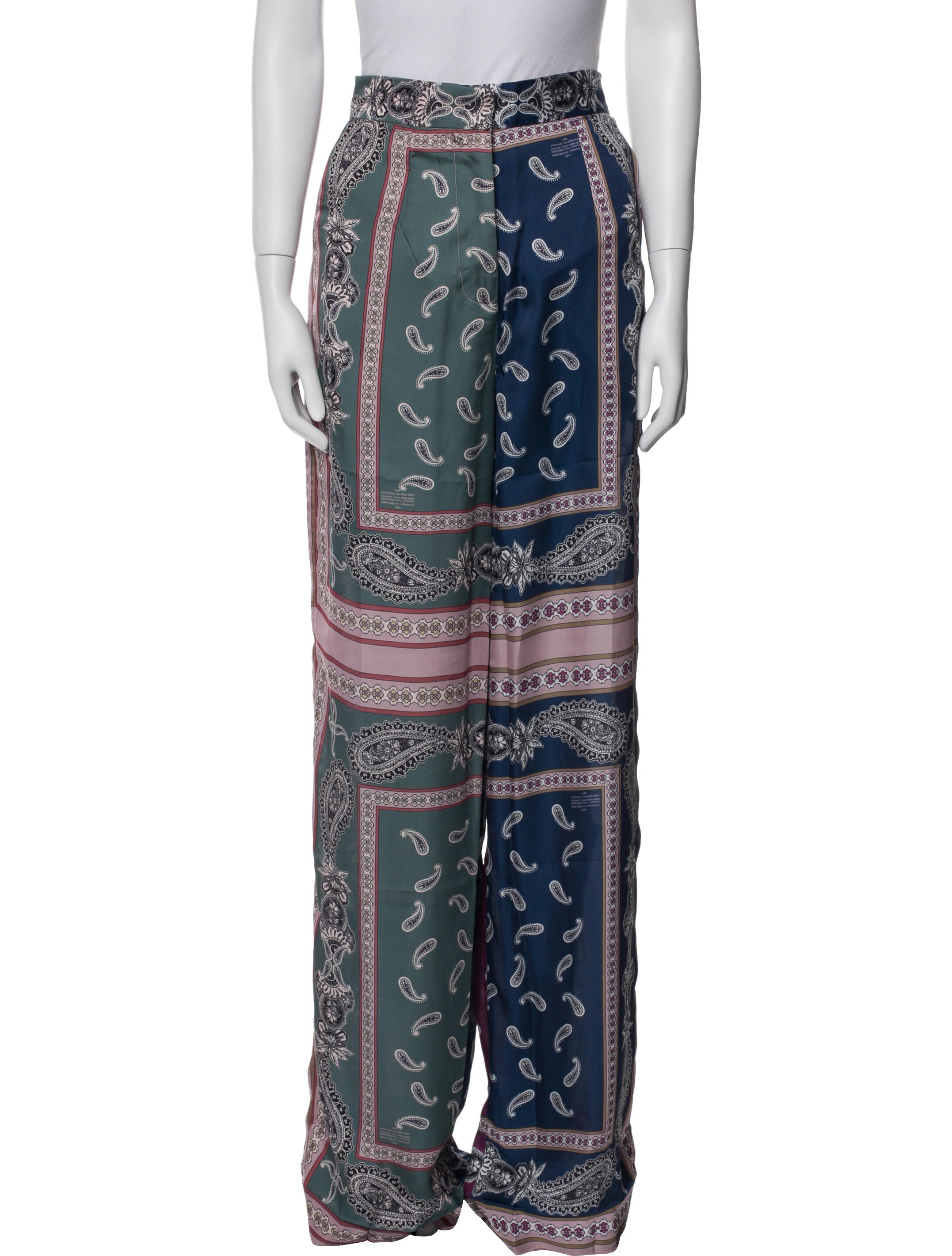 Rokh Paisley Print Wide Leg Pants