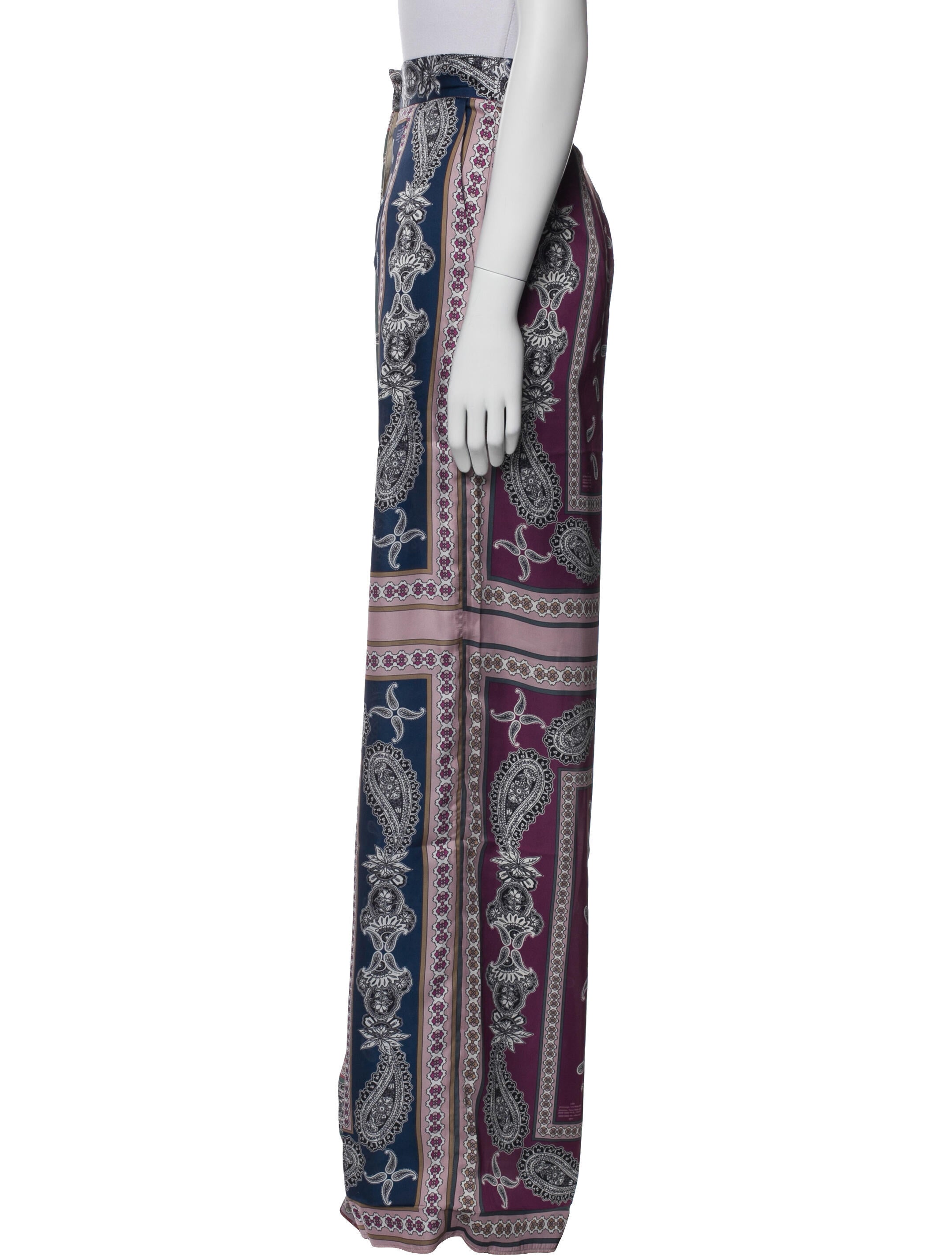 Rokh Paisley Print Wide Leg Pants